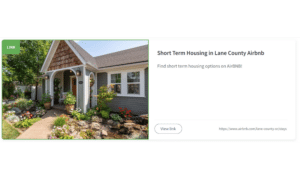 short term housing in lane county