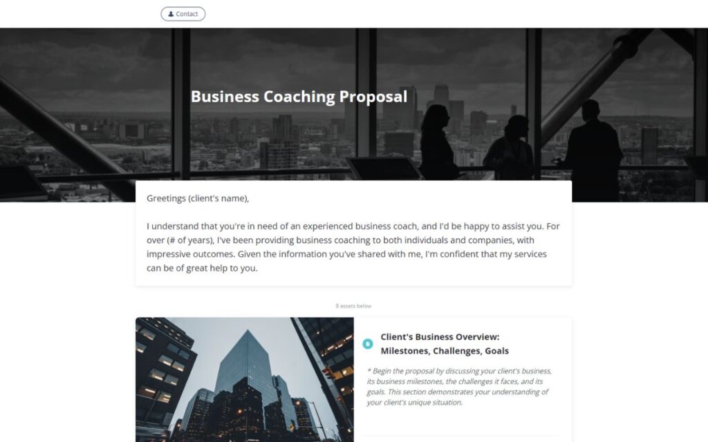 Business Coaching Proposal
