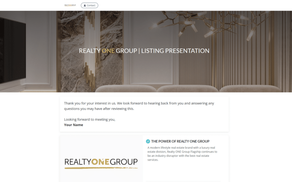Realty ONE Listing Presentation Template