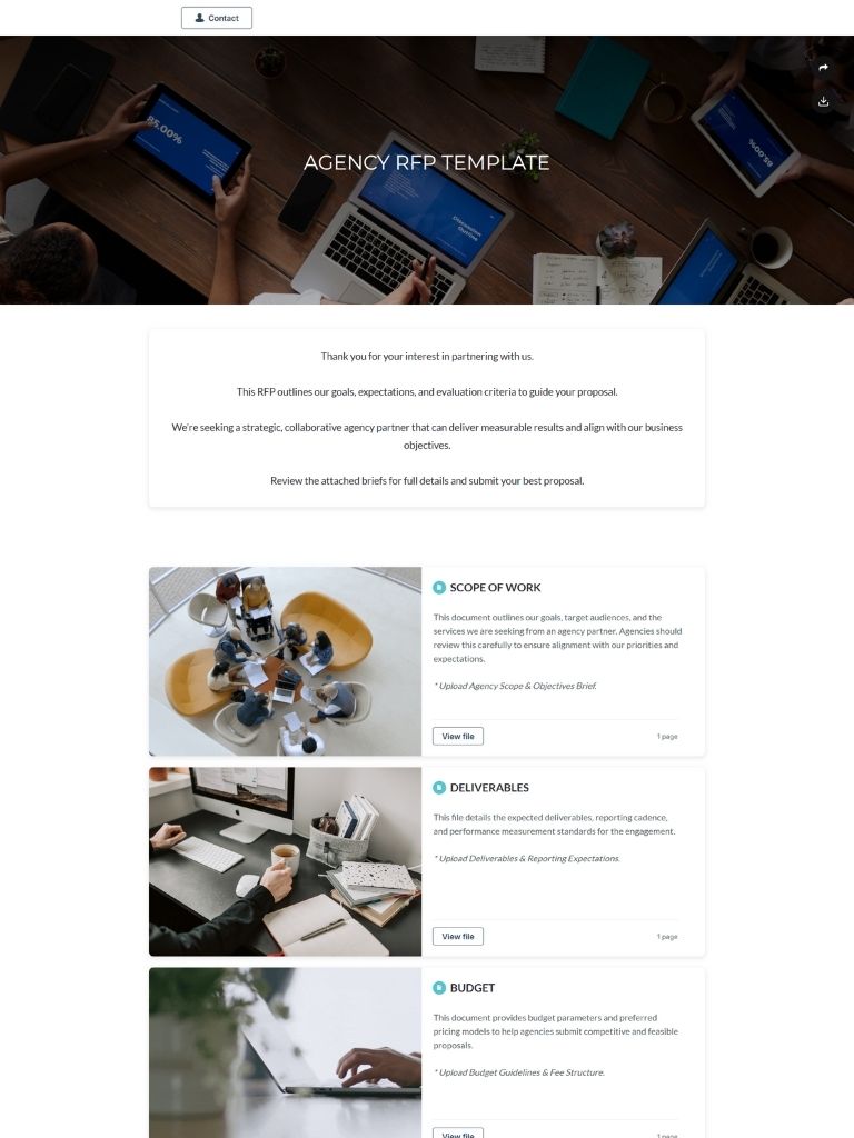 Web Agency Rfp RFP Templates - Highnote